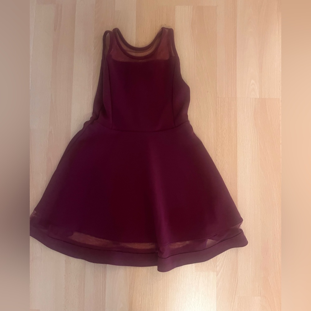 Place Burgundy Mesh Detail Top